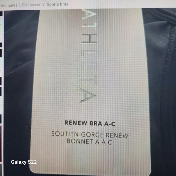 NWT Athleta  A-C  Renew Bra. Black. Size XL. - Picture 7 of 7